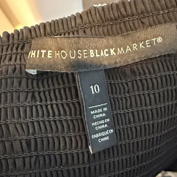 White House Black Market Black and White Floral Striped Top - Picture 9 of 9